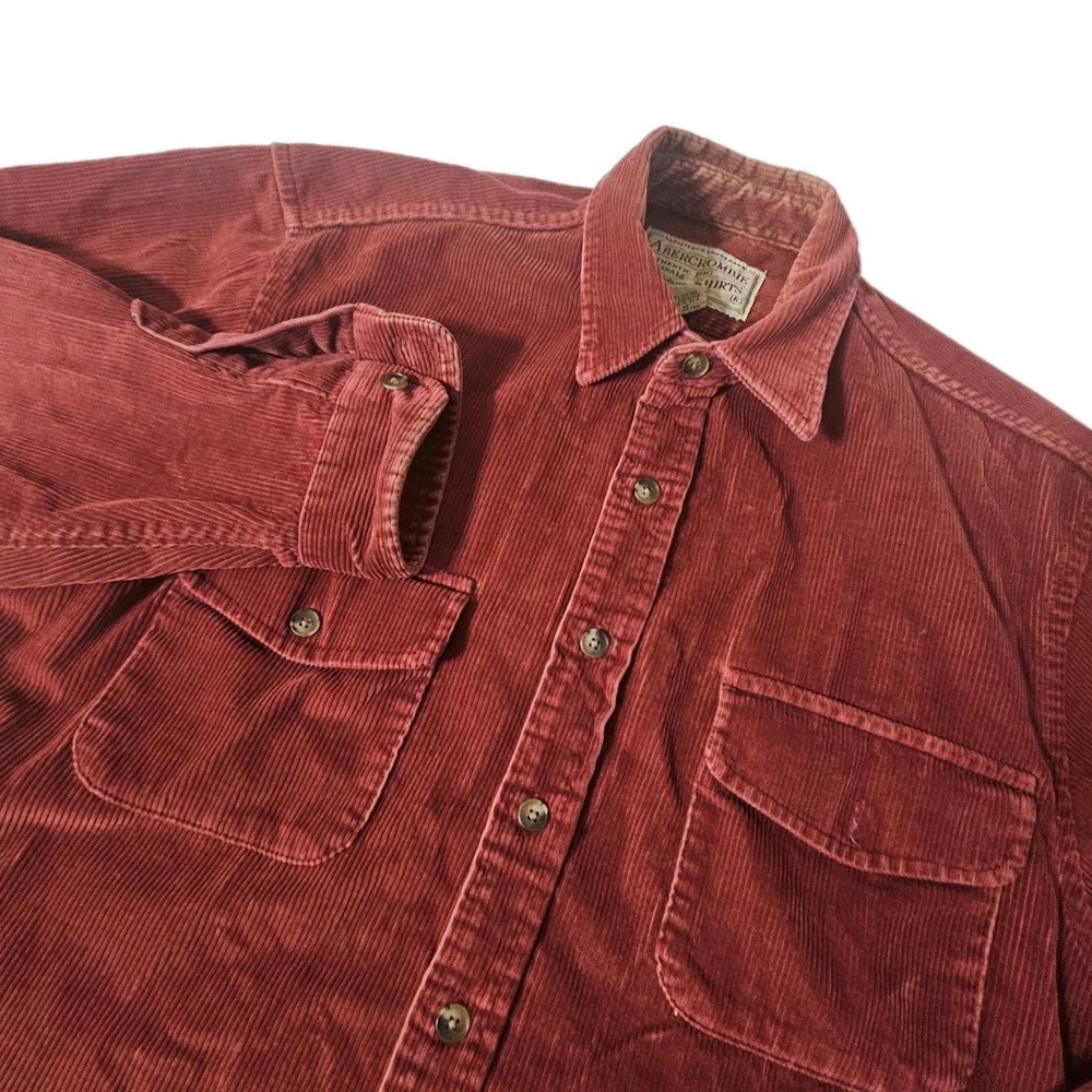 Vtg Abercrombie & Fitch Corduroy Button Shirt Heavyweight "Big Shirts" Preppy M